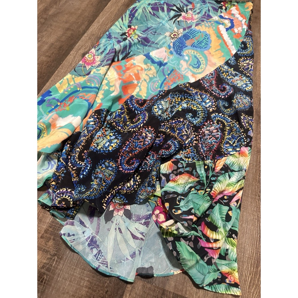 Robert Graham RILEY Skirt‎ 100% SILK Women's 6 Paisley Floral Leopard - Picture 2 of 5